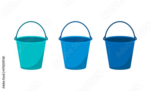 Three buckets icon. Clipart image isolated on white background photo