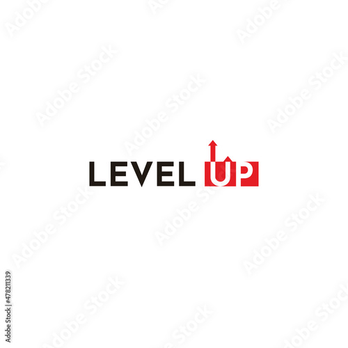 Modern Level Up Typography Logo design inspiration