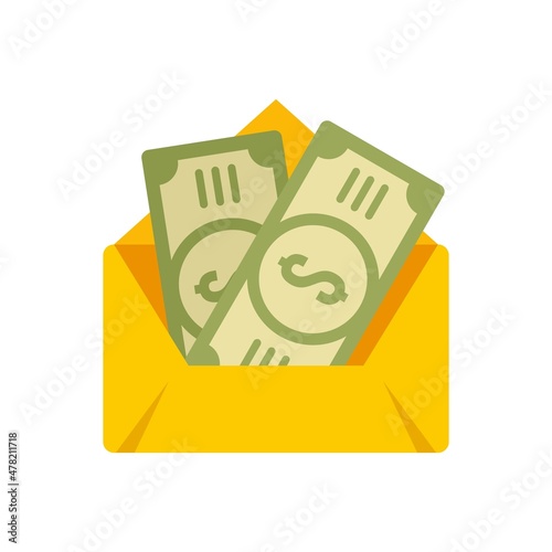 Envelope bribery money icon flat isolated vector