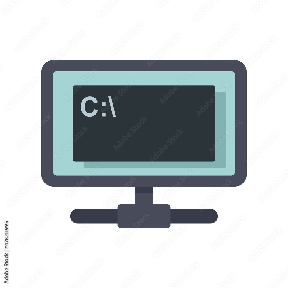 Monitor testing software icon flat isolated vector Monitor testing software icon flat isolated vector