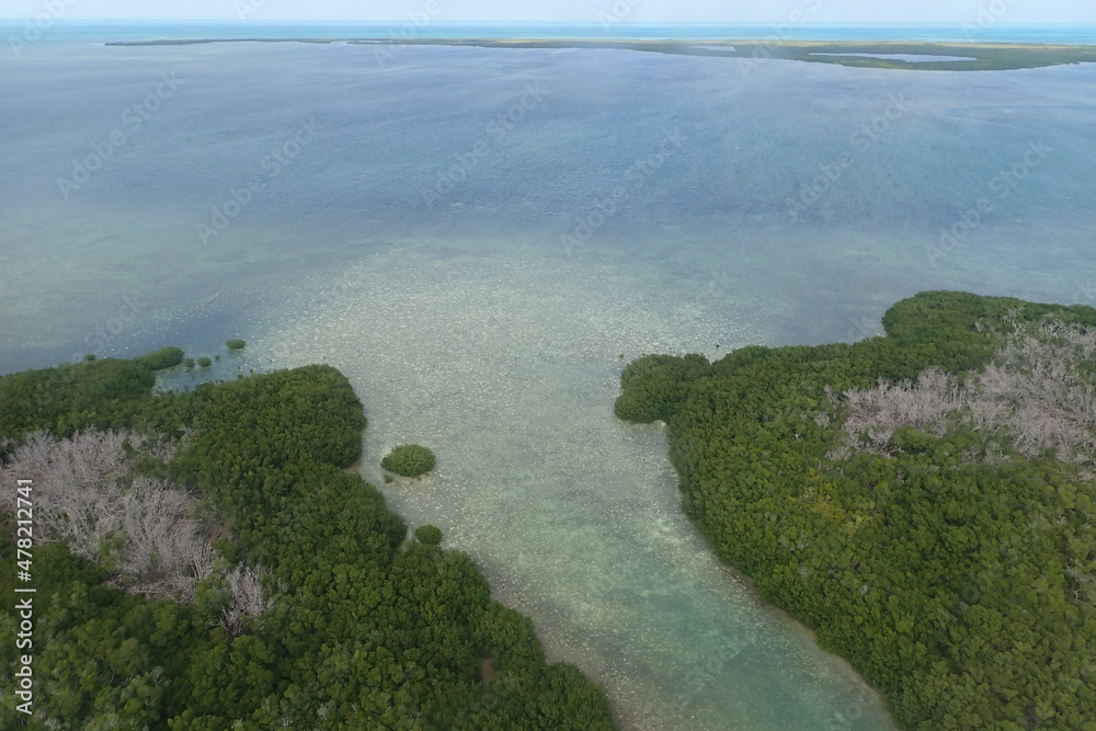 Island aerial view from a seaplane