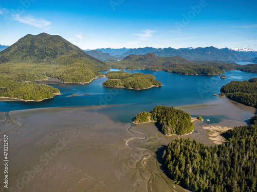 Stock Aerial Photo of Meares Island Clayoquot Tofino Vancouver Island BC  Canada
