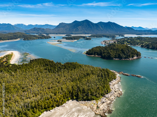 Stock Aerial Photo of Clayoquot Tofino Vancouver Island BC, Canada photo