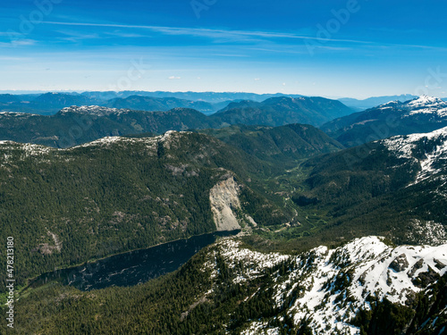 Stock Aerial Photo of Logging on Vancouver Island BC, Canada © Overflightstock