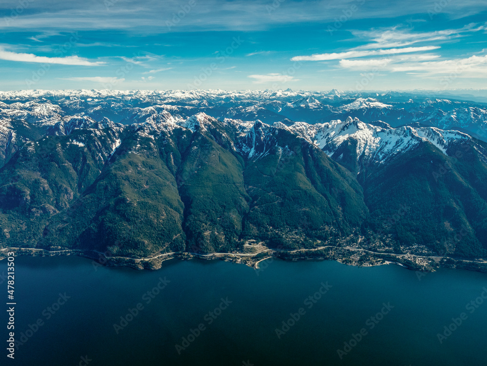 Stock Aerial Photo of Lions Bay and Howe Sound Crest  , Canada