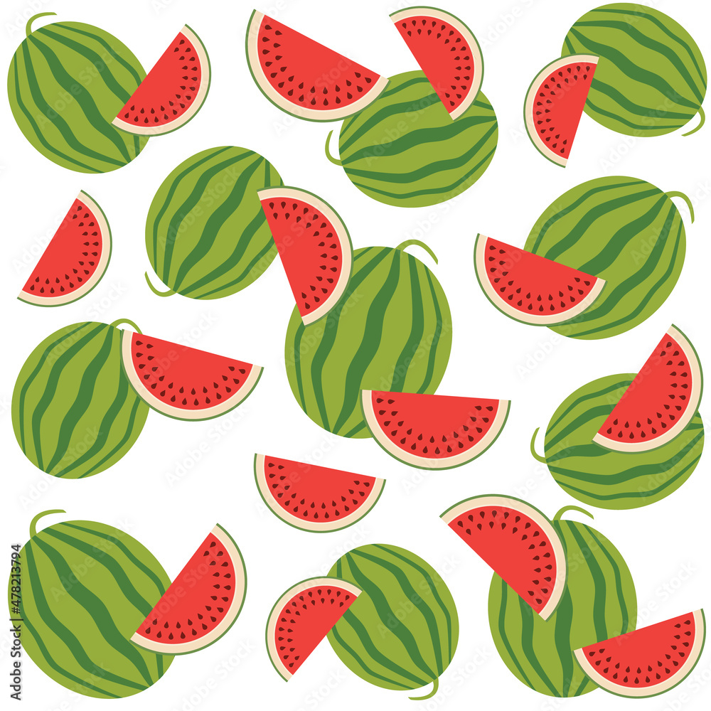 Watermelons pattern. Seamless vector background. Watermelons pattern. Seamless vector background.