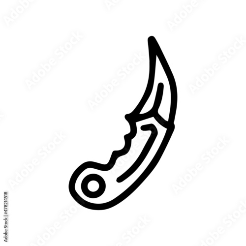 karambit knife line vector doodle simple icon