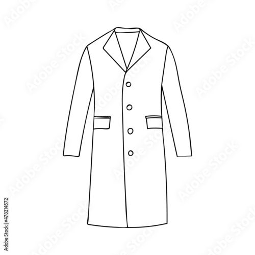 Man coat doodle illustration in vector. Hand drawn coat vector illustration