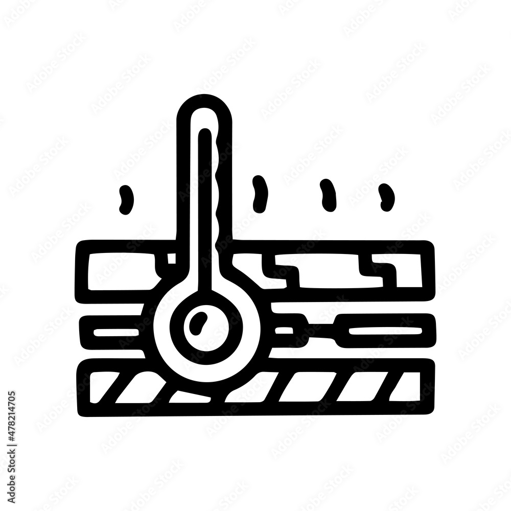 underfloor heating line vector doodle simple icon underfloor heating line vector doodle simple icon