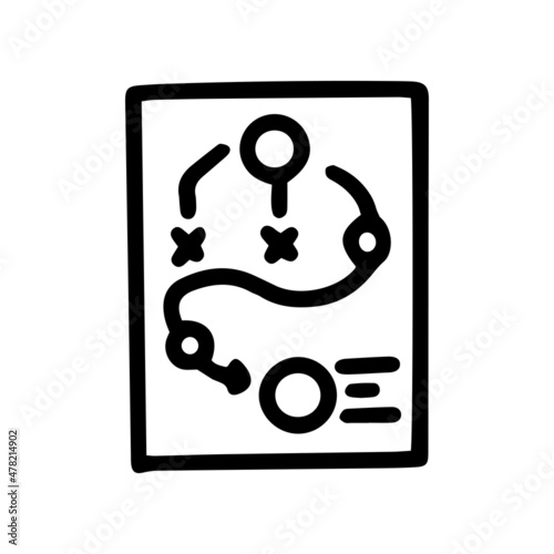 strategic action plan line vector doodle simple icon