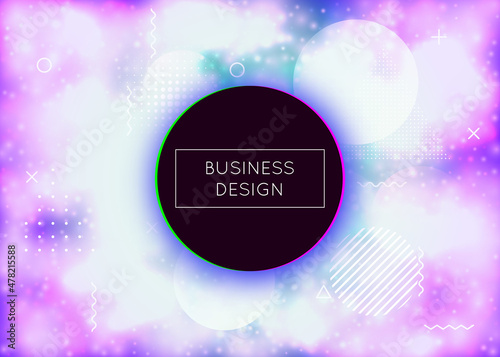 Hologram Shape. Soft Multicolor Backdrop. Memphis Dots. Minimali