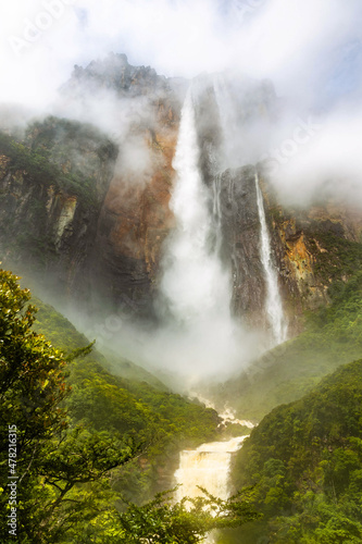 Scenic view of world s highest waterfall Angel Fall in Venezuela
