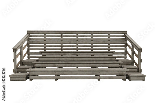 Φωτογραφία Wooden bleachers construction with seats for sepctators watching sports