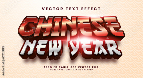 Chinese new year editable text style effect. Suitable for Asian event concept.