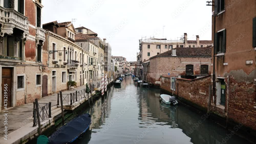 Venice, Italy - Walking through the streets of the lagoon city on a cloudy winter day Venice, Italy - Walking through the streets of the lagoon city on a cloudy winter day