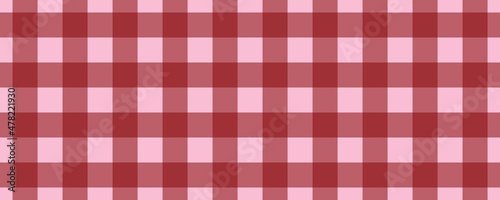 Banner, plaid pattern. Pink on Maroon color. Tablecloth pattern. Texture. Seamless classic pattern background.