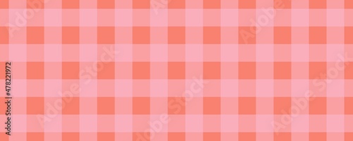 Banner, plaid pattern. Salmon on Pink color. Tablecloth pattern. Texture. Seamless classic pattern background.