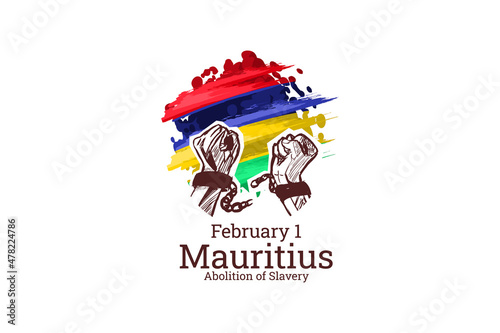 February 1. Abolition of Slavery of Mauritius. vector illustration. Suitable for greeting card, poster and banner. photo