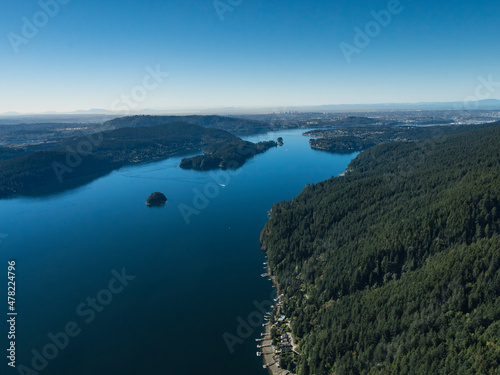 Stock Aerial Photo of Indian Arm and Balcarra and North Vancouver BC, Canada