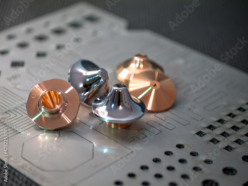Various nozzles for technical laser cutting