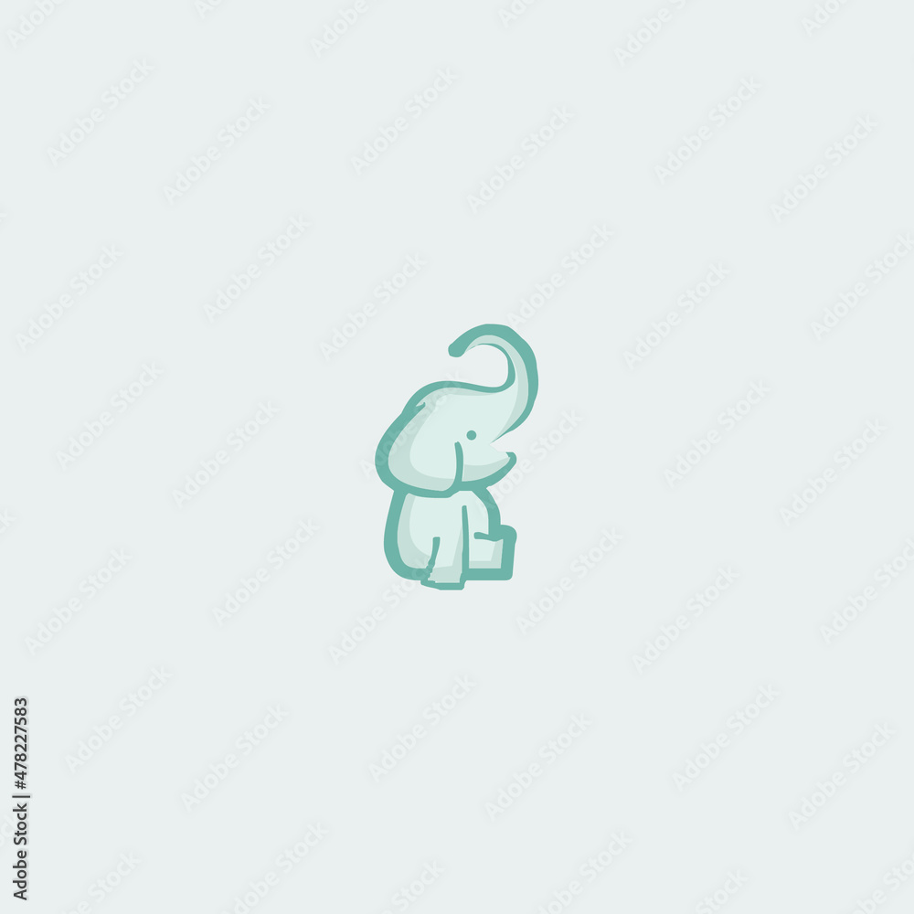 Cute vector illustration with elephant baby Cute vector illustration with elephant baby