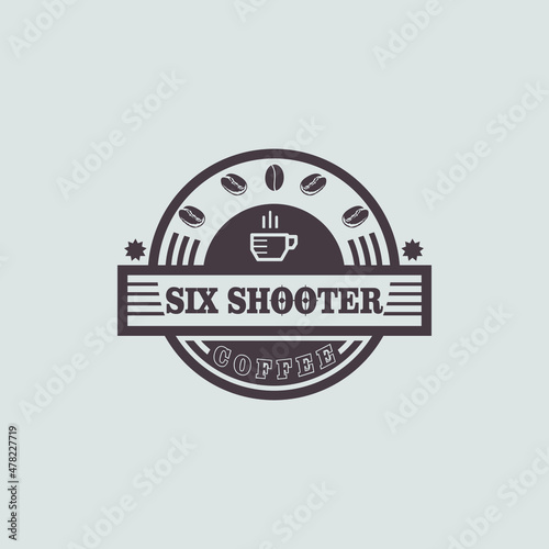 Cofee emblem vector illustration.