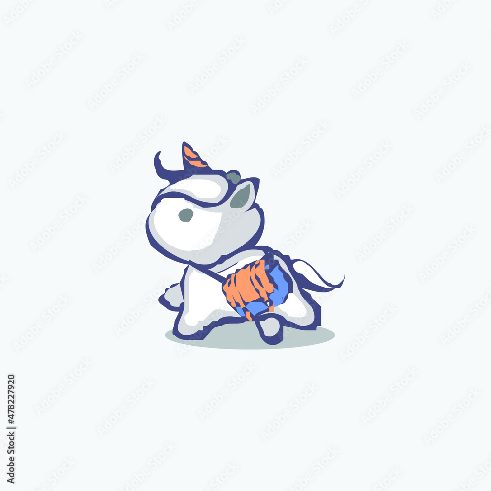 Cute School Unicorn. School activities. Back to School isolated objects background. Great illustration for a school books and more. VECTOR.