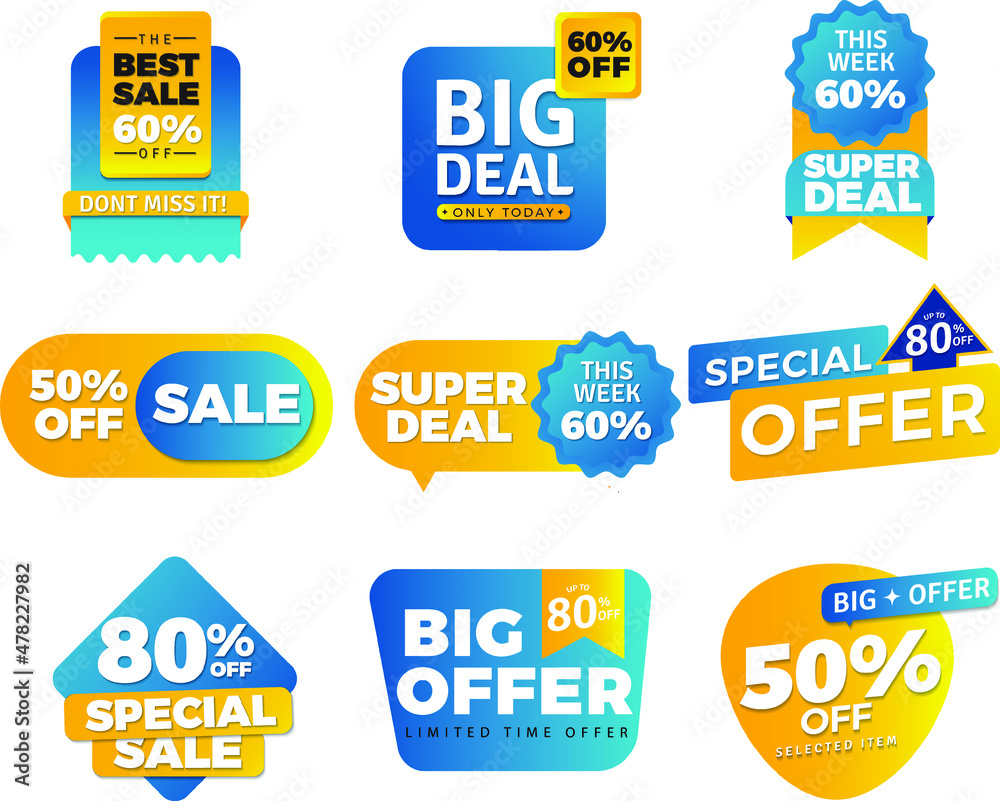 Bright Blue Sale offers a badge. sale discount banner badge. hot sales Offer vector illustration