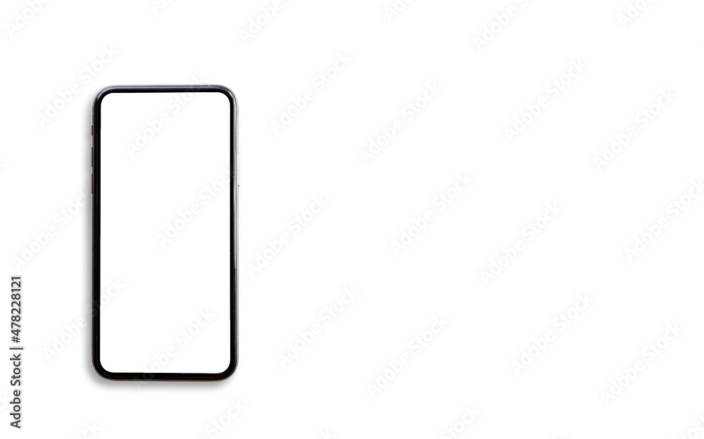 Black smartphone isolated on white background, copy path, copy space Black smartphone isolated on white background, copy path, copy space
