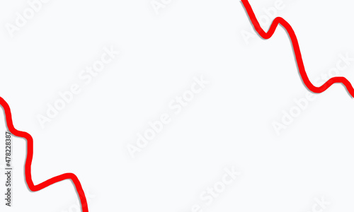 white background with red wave lines