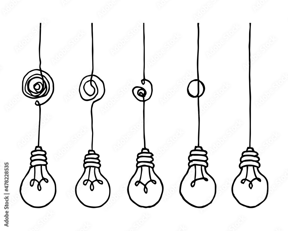 confusion clarity or path vector idea concept. Simplifying the complex . Doodle vector illustration. confusion clarity or path vector idea concept. Simplifying the complex . Doodle vector illustration.