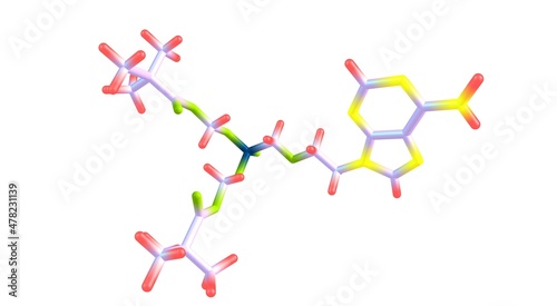 Adefovir molecular structure isolated on white