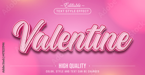 Editable text style effect - Valentine text style theme.
