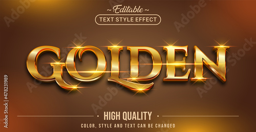 Editable text style effect - Golden text style theme.