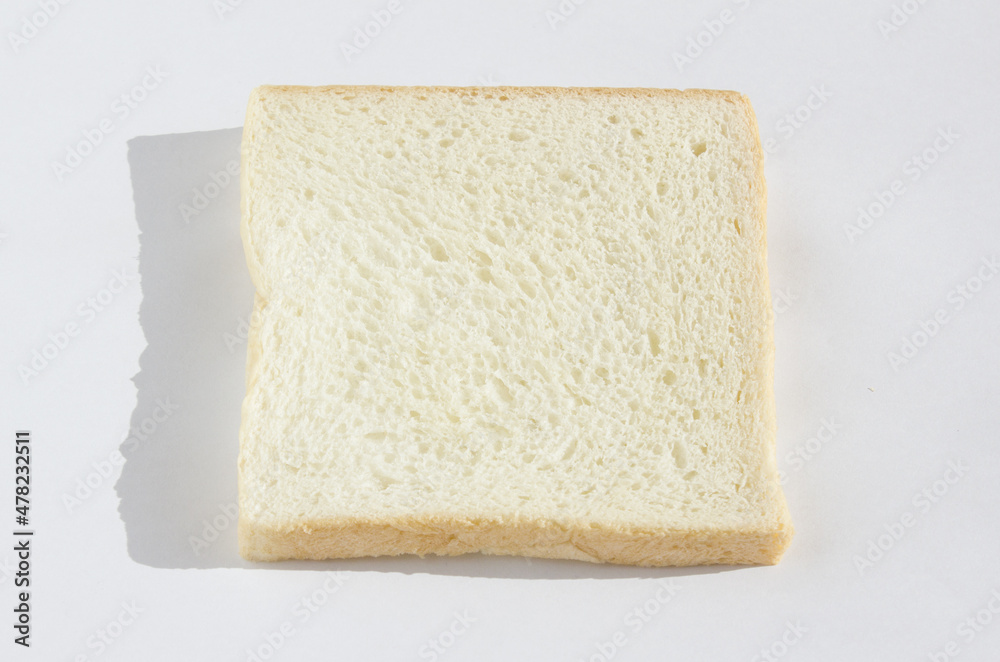 
A slice of bread on a white background