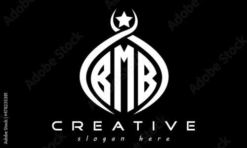 monogram curved oval initial BMB three letters logo design, geometric monogram minimalist modern business shape creative logo, vector template photo