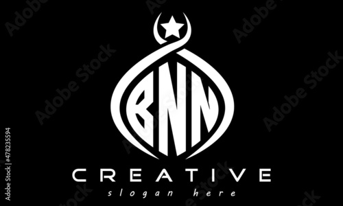 monogram curved oval initial BNN three letters logo design, geometric monogram minimalist modern business shape creative logo, vector template photo