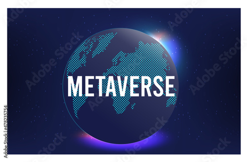Concept of Future digital technology metaverse, colorful background. Vector illustration eps10