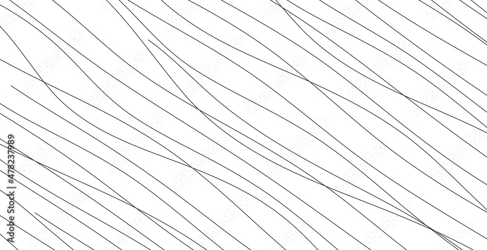 Obraz premium Hand drawn lines. Abstract pattern wave simple seamless, smooth pattern, web design, greeting card, textile, Technology background, Eps 10 vector illustration