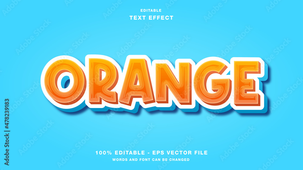 Orange Blues 3D Editable Text Effect