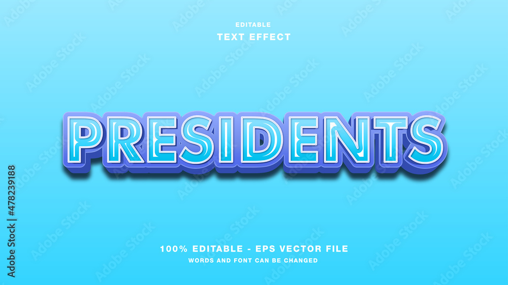 Presidents 3D Style Editable Text Effect Presidents 3D Style Editable Text Effect