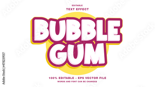 Bubble Gum Cartoon Style Editable Text Effect
