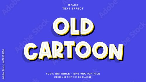 trendy old cartoon 3D Editable Text Effect