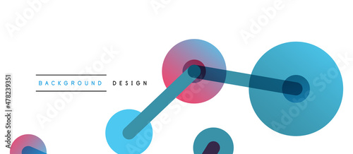 Abstract background. Round dots connected by lines. Trendy techno business template for wallpaper, banner, background or landing