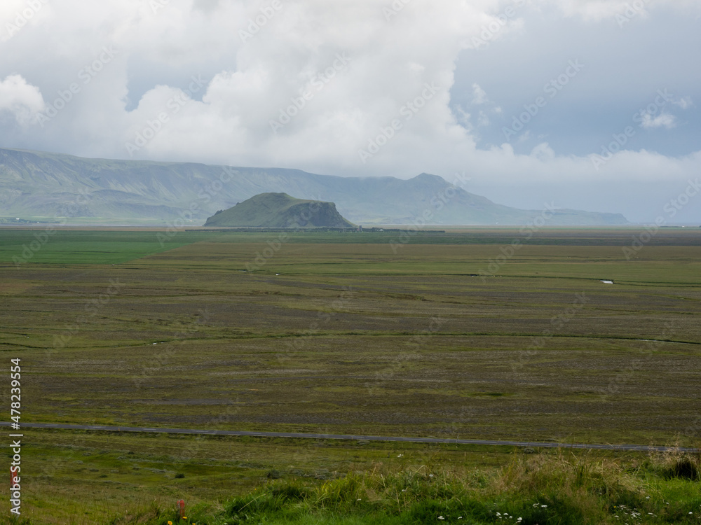 Scenic landscape at Hlidarendi in Southern Iceland, a famous place in Icelandic historical literature