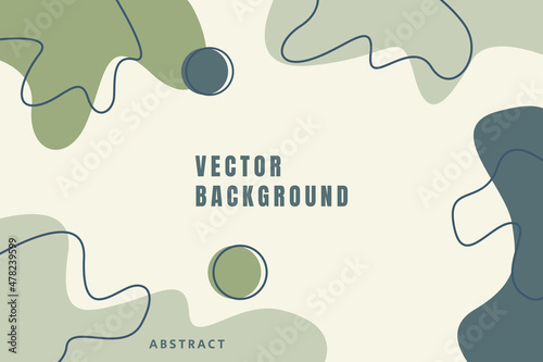 Set of stylish templates with organic abstract shapes and line in nude colors. Pastel background in minimalist style. Contemporary vector Illustration