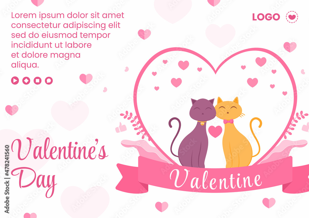 Happy Valentine's Day Brochure Template Flat Design Illustration Editable of Square Background for Social media, Love Greeting Card or Banner Happy Valentine's Day Brochure Template Flat Design Illustration Editable of Square Background for Social media, Love Greeting Card or Banner
