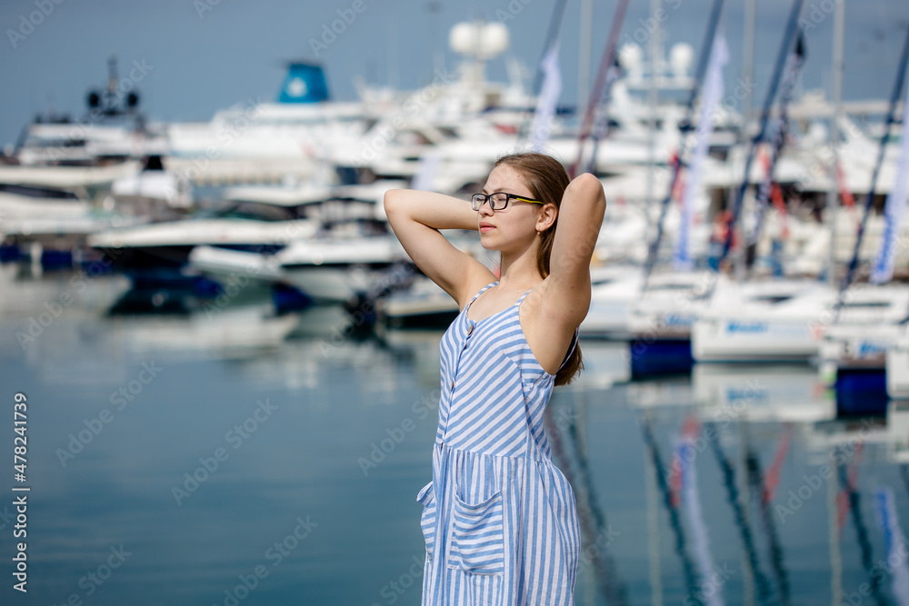 woman on a yacht