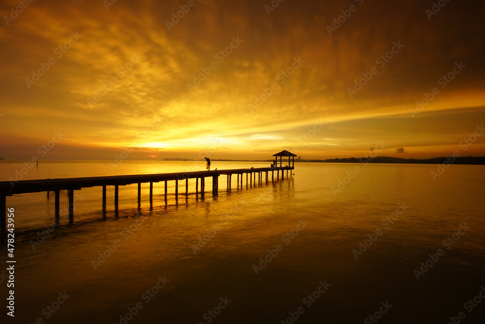sunset on the pier