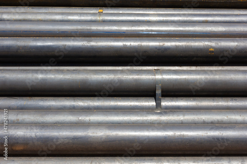 Abstract close up of steel pipes